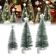 thumbnail image 1 of Cqxid Desktop Ornament Under $10 Mini Christmas Tree Set Of 3 Small Christmas Trees Tabletop Bottle Brush Trees Battery Operated For Xmas Gift Holiday Home Tree Decor, 1 of 9