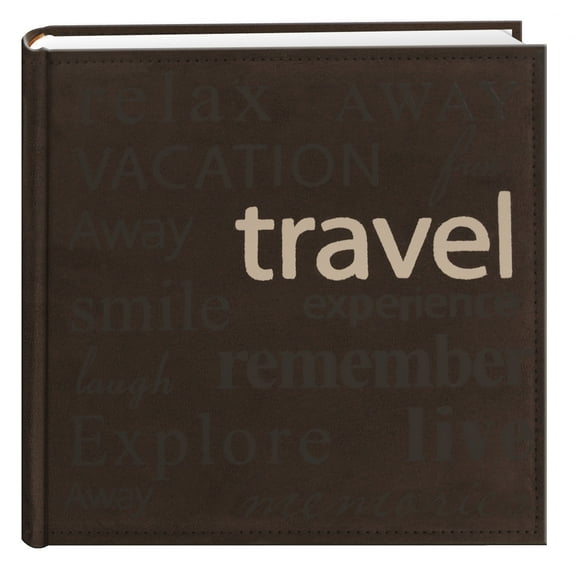 Pioneer Photo Albums Travel Faux Suede Fabric Photo Album, Brown