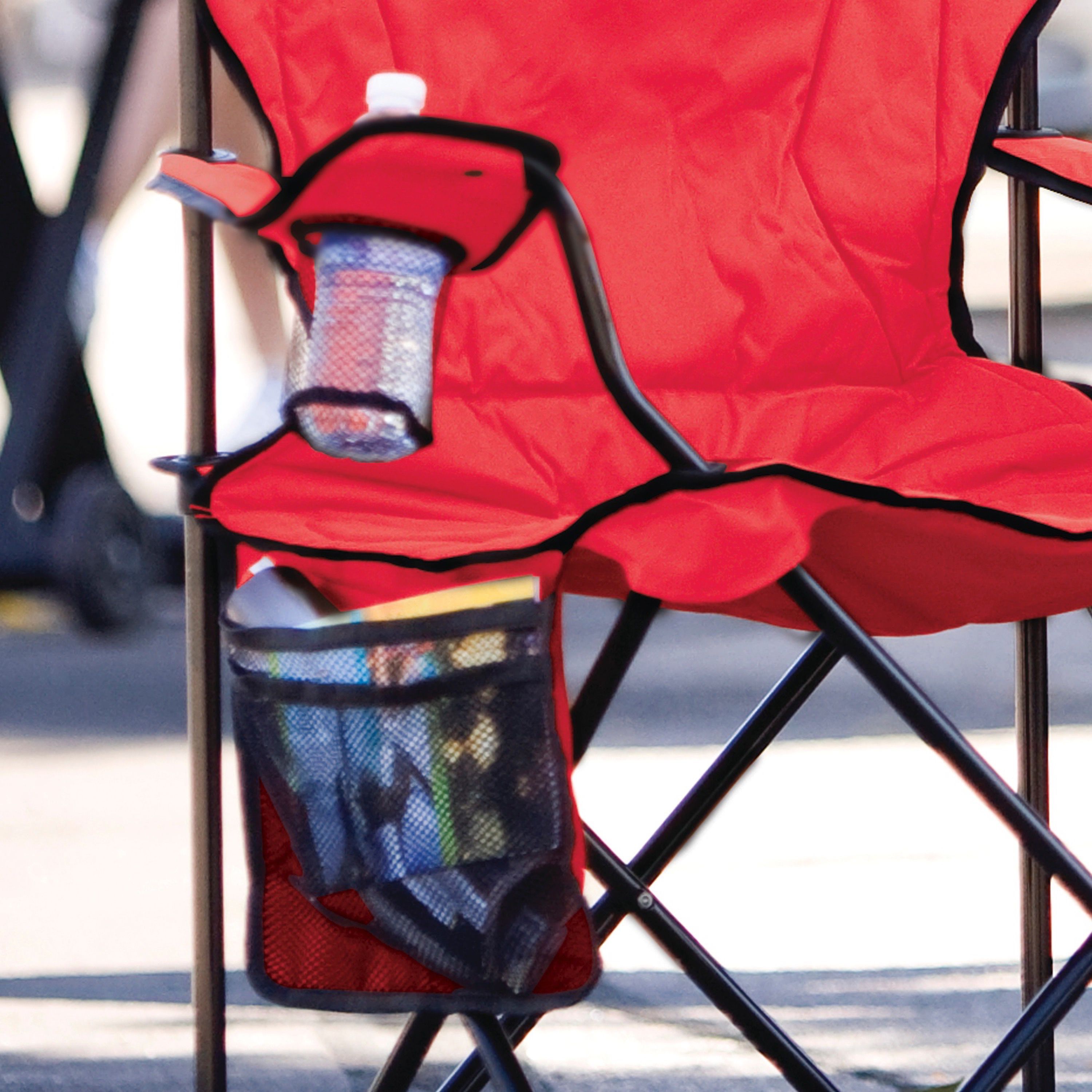 Coleman® Camping Chair with Built-In 4-Can Cooler, Red - image 4 of 6