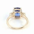 thumbnail image 4 of Cushion Cut Lab-Created Blue Sapphire & Moissanite Solitaire Ring in 925 Sterling Silver for Her - Elegant Engagement or Anniversary Gift, 4 of 5