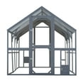 thumbnail image 2 of Pefilos 110" Large Weatherproof Cat Run for Outdoor, Wood Cat Houses Enclosure, Cat Cage Kitten Condo Catio Shelter, Gray, 2 of 10