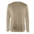 thumbnail image 4 of Vinsonshop Velvet Tops for Women Long Sleeve Shirts for Women Cowl Neck Tops for Women Draped Tops for Women Loose Long Sleeve Shirts for Women Womens Shirts Dressy Casual Beige L, 4 of 5