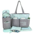 thumbnail image 5 of Baby Essentials Stars 5-Piece Diaper Bag Set Color: green/gray Size: one size, 5 of 8