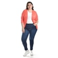 thumbnail image 1 of Cardigan con detalle de encanje Roman Fashion /Tallas Extras, 1434 (Coral) naranja claro 40, 1 of 6
