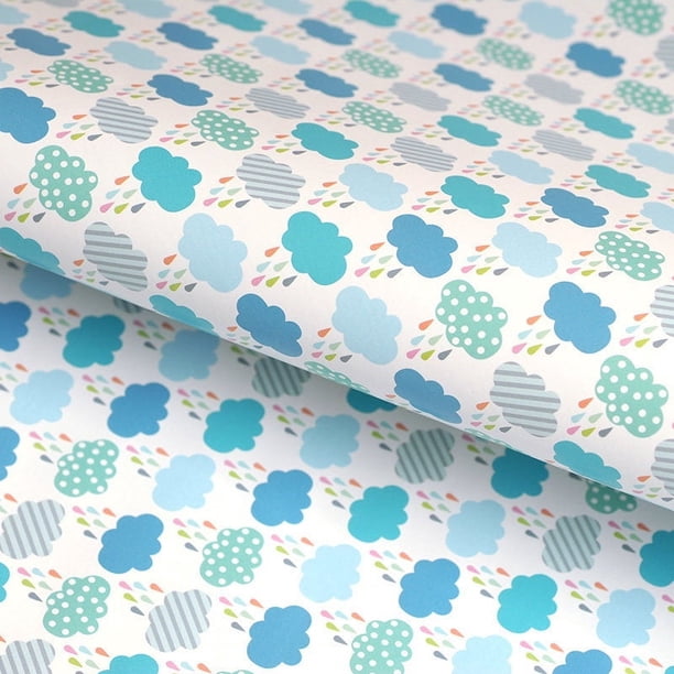 Zhuge Flores, regalos, decoraciones para cajas de regalo, regalos, papel para envolver flores (papel para envolver nubes azules hecho a mano engrosado, 75 * 52,5 cm, azul)