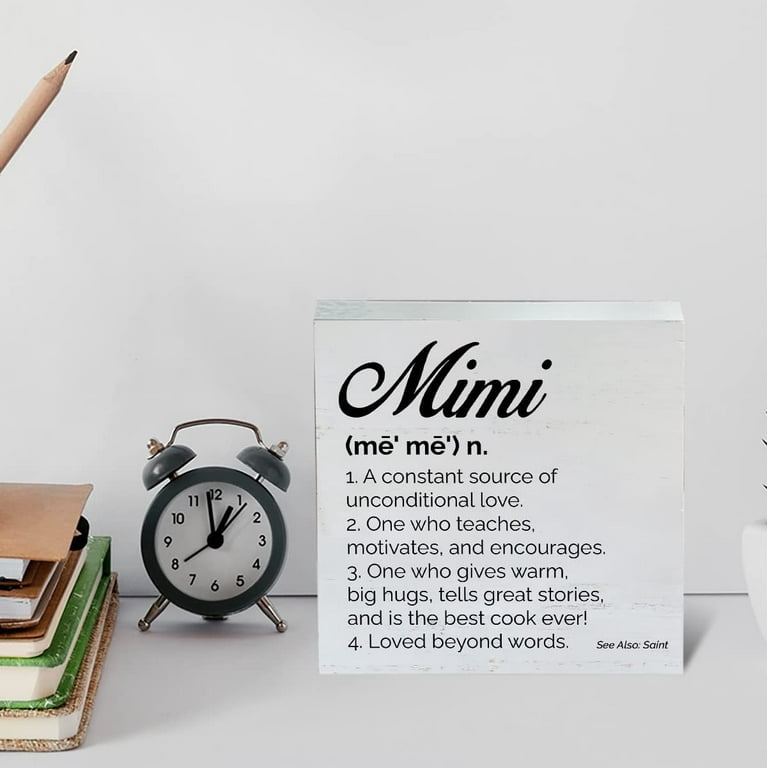 Farmhouse Mimi Definition Wooden Box Sign Rustic Style Mimi Wood