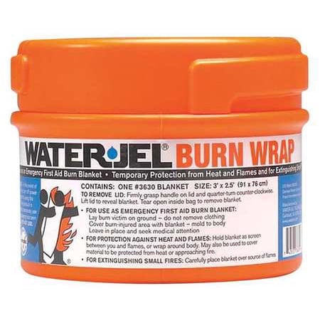 WATERJEL Burn Wrap,Canister,30 In. x 36 In., 3630-1 ORANGE
