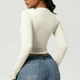 thumbnail image 5 of Dagugfen Workout Tops for Women Stretch Long Sleeve Crop Tops Tight Athletic Sports Yoga Running Shirts, 5 of 8