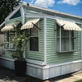 thumbnail image 2 of Awntech 4.38 Ft New Orleans Fixed Awning Canopy with Spear Arms (52.5in x 24in x 16in), Linen/White Stripe, 2 of 3