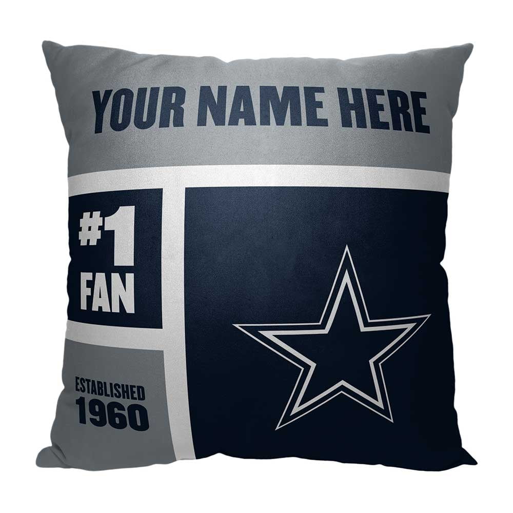 Dallas Cowboys NFL "Colorblock" Personalized 18"x18" Pillow Walmart