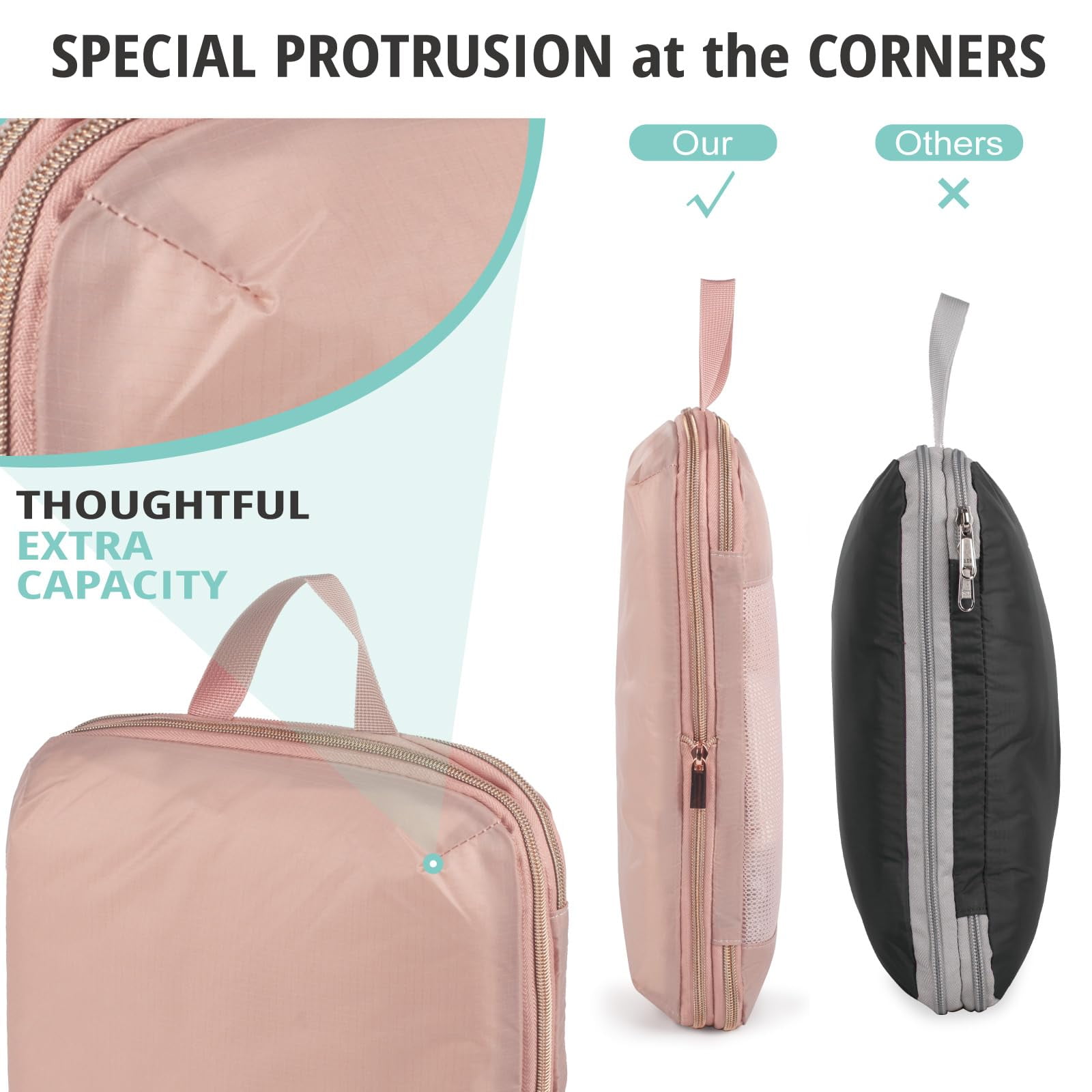 TRIPGEAR 6 Set Expandable Compression Packing Cubes, Lightweight Travel Organizer Bags