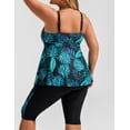 thumbnail image 2 of Traje de baño Tankini Hanna Nikole Green Leaves 20 para mujer de talla grande, 2 of 6