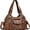 Brown, variant on Vintage Distressed Chain Motorcycle Bag - Stylish, Large Capacity, Single Shoulder Handbag Tote Y2K Hobo Bag for Women
