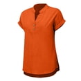 thumbnail image 6 of Only MomentT-shirt Ladies' Fashion Casual V Neck Button Short Sleeve T Shirt, 6 of 8