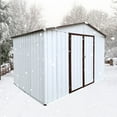 thumbnail image 5 of Metal garden sheds 6ftx8ft outdoor storage sheds  with two vents, no window, white+offee, 5 of 7
