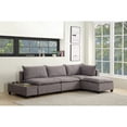 thumbnail image 2 of Contemporary Home Living Set of 5 Trout Gray Madison Modular Sectional Sofa Ottoman with USB Storage, 2 of 6