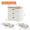thumbnail image 3 of Small Dresser for Bedroom, 3 Drawer Dresser for Closet Organizers and Storage, Mid Century Modern Dresser for Living Room, Hallway, White, 3 of 6