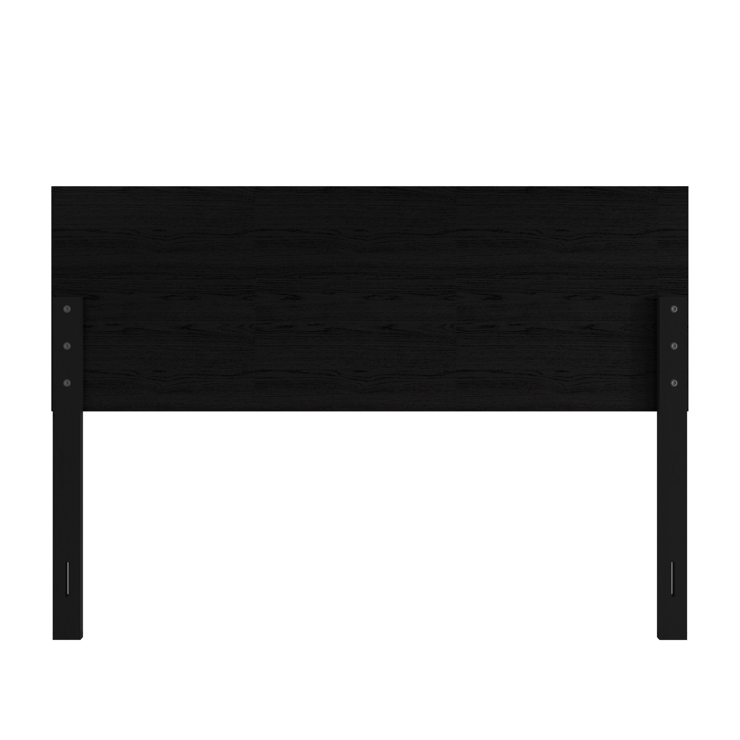 Home Design Yakima Full Headboard with Farmhouse Design, Black, Adjustable Height, Easy Assembly