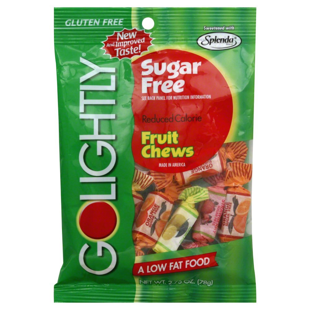 Golightly Assorted Fruits Sugar Free Chewy Candy 2.75 Ounce Peg Bag