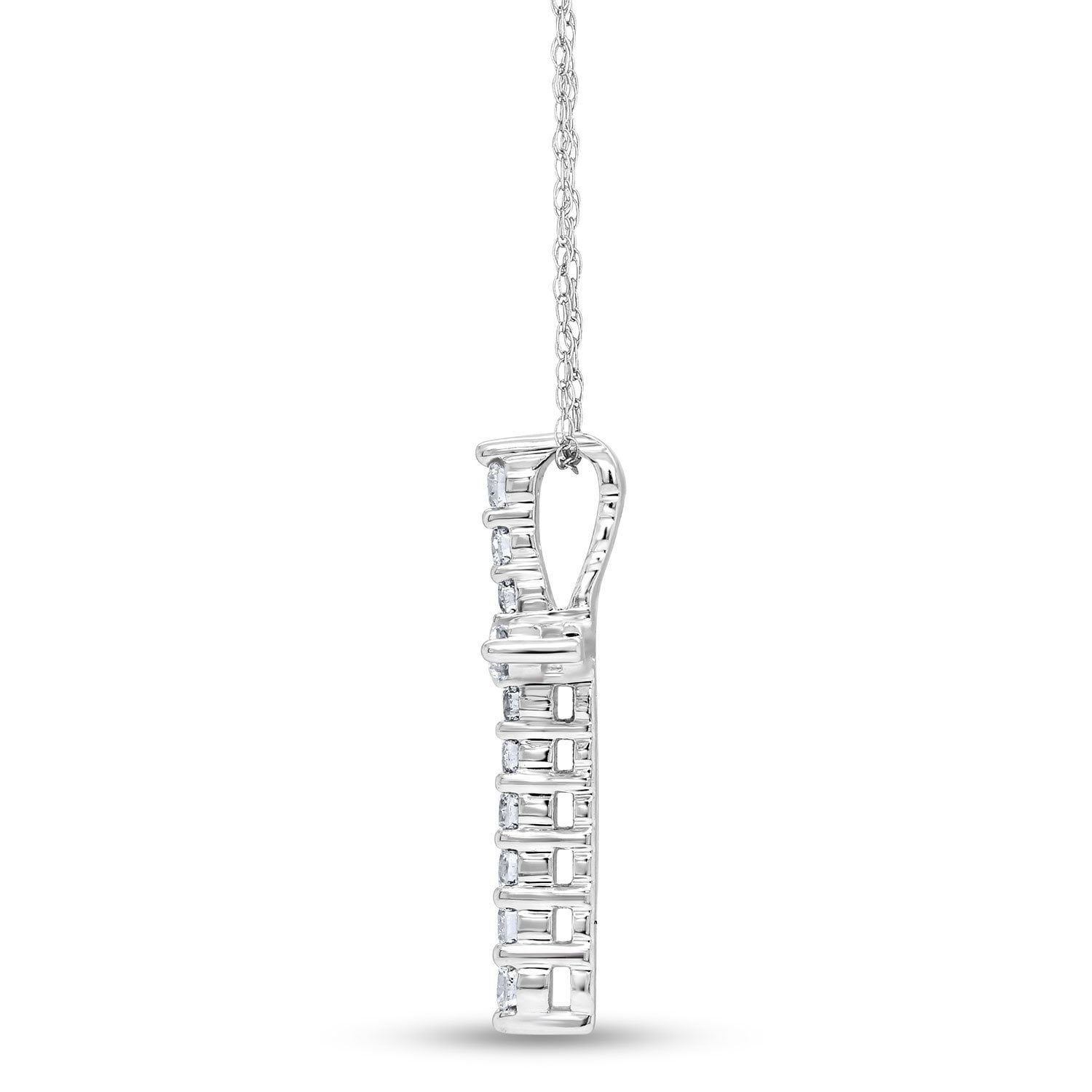 【新品】CDL Eternity Neckless Diamond Station Eternity Necklace in 14k White Gold (4.01ct