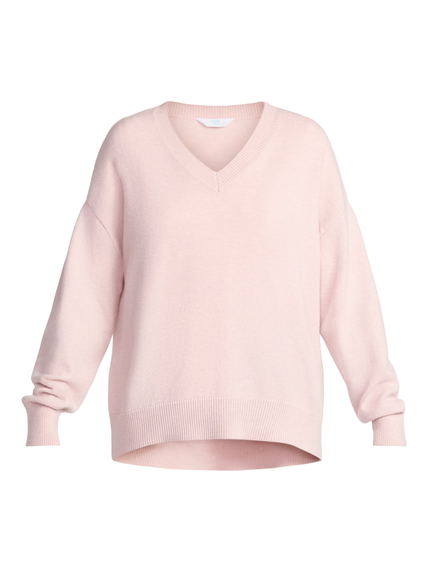 Time and Tru Women's V Neck Pullover Sweater, Lightweight, Sizes XS-XXXL
