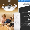 thumbnail image 2 of iMeshbean 42" LED Chandelier Invisible Ceiling Fan Light Ceiling Lamp Retractable w/Remote Control, 3 Light Color Changing, 2 of 9