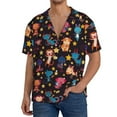 thumbnail image 3 of Vsdgher Cute Animals Print Men's Wrinkle Free Untucked Cuban Shirt Business Casual Button Down Shirts Short Sleeve Shirt, 3 of 7