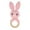 Pink, variant on Crochet Bunny Teething Rattle - Baby Comfort Toy | Soft Knit Easter Bunny Teether with BPA-Free Wooden Ring | Teething Soother for Sensory Play & Easter Shower Gifts