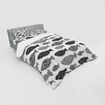 thumbnail image 3 of Ambesonne Fish Bedding Set 3 Pcs, Sea Animals Black White, Twin, Black White, 3 of 3