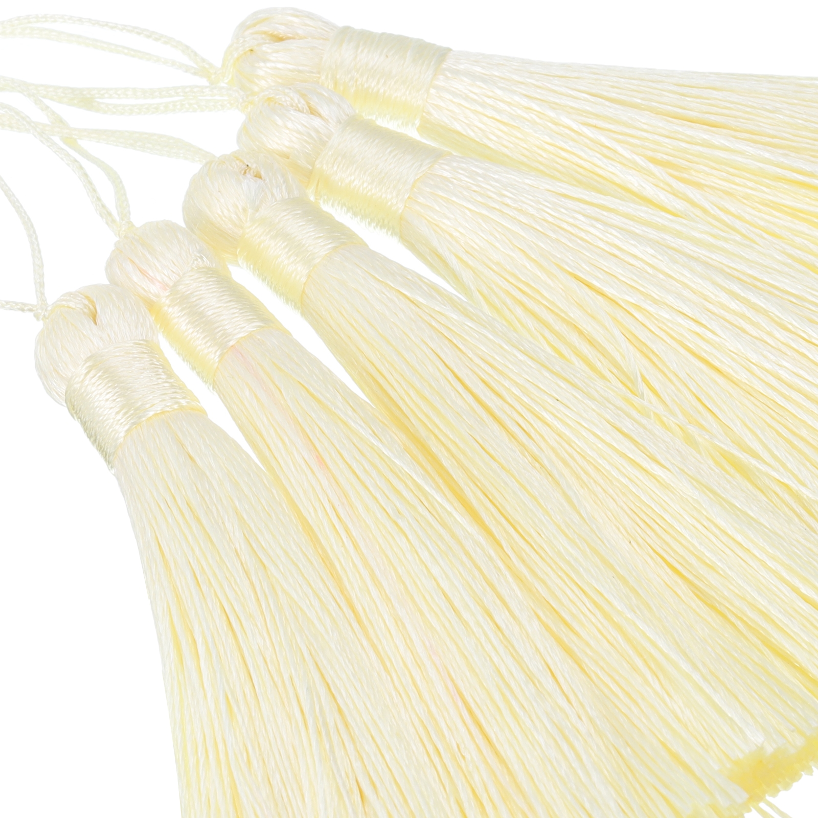 Unique Bargains Mini Bookmark Tassels Handmade Floss Craft for Jewelry Making Beige