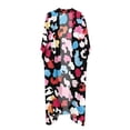 thumbnail image 3 of Pounoo Womens Cover Ups Tropical Floral Print Open Front Kimono Cardigans Lightweight Beach Cover Ups Gift, 3 of 9