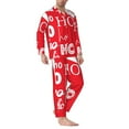 thumbnail image 2 of Fotbe Saying Ho Ho Ho Pijama de Hombre con Estampado de Manga Larga, Conjunto de 2 Piezas, Ropa de Dormir Suave y Cómoda con Bolsillos-Large, 2 of 7
