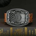 thumbnail image 4 of Western Belt Buckle for Men Women, Initial Letter ABCDJRM to Z Silver Cowboy Belt Buckles American Flag Accessories, 4 of 5