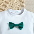 thumbnail image 3 of GYRATEDREAM Toddler Baby Boy Christmas Clothes Suit Formal Dress Shirt+Bowtie+Suspender Pants Gentleman Wedding Outfits for 3-6M Green, 3 of 9