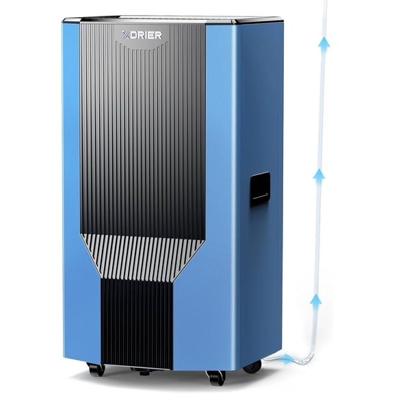 XDRIER Commercial Dehumidifiers 120 PPD with Pump and Drain Hose for Commercial and Industrial Large Room, Basements, Storages, Warehouses, Smart Humidity Control,Auto Defrost, SLGR Tech, on Wheels