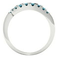 thumbnail image 5 of 0.235 ctw Wedding Band for Women - 14K White Gold Simulated Turquoise Stackable Eternity Ring, 5 of 6