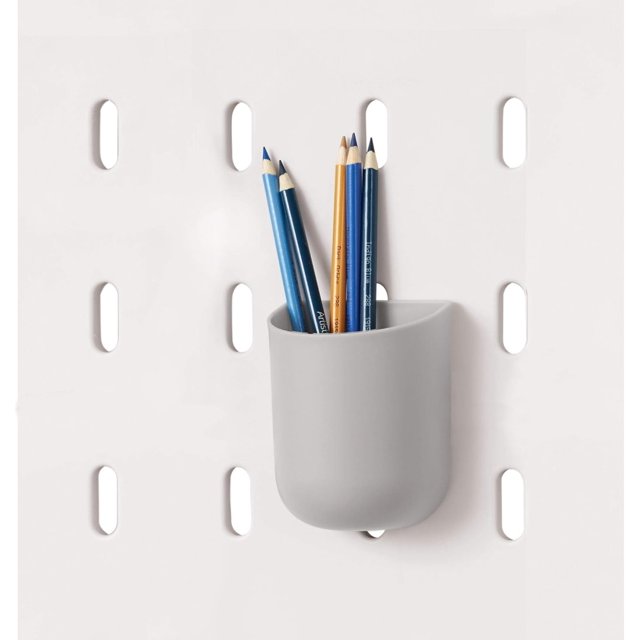 iDesign Cade BPA-Free Plastic Modular Hanging Pegboard Organizer Storage Cup - 3.2" x 3.04" x 4", Gray