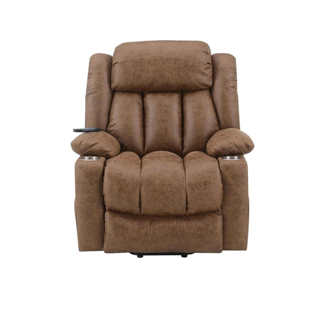 ACME Omarion Faux Leather Power Recliner with Lift/Heating and Massage in Brown