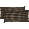 thumbnail image 3 of VHC Brands Beckham Check Cotton Rustic Bedding King Pillow Case Set of 2, Pillowcase Set 21x40, Soft Black, 3 of 3