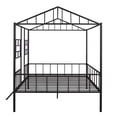 thumbnail image 3 of Bellemave Full House Bed with Rails, Metal Cabin Bed Frame with Ladder, Playhouse Bed for Teens (Full Size, Black), 3 of 10