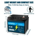 thumbnail image 6 of 4 Pack 12V 50Ah LiFePO4 Lithium Battery with Smart BMS for RV, Solar, Trolling Motor, 6 of 8