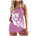thumbnail image 1 of Birdeem Women Plus Size Print Bowknot Set Two-Piece Swimsuit Swimwear Shorts, 1 of 12