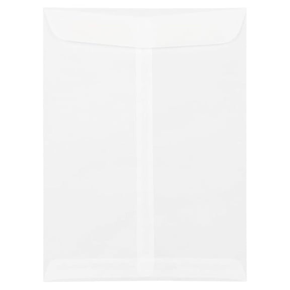 9 x 12 Open End Catalog Translucent Vellum Envelopes - Clear - 50/Pack