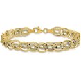 thumbnail image 3 of Avariah Diamonds 10K Yellow Gold Triple Link Flat Curb Bracelet - 7.25", 3 of 8