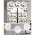 thumbnail image 2 of Christmas Red Cardinal Birds Swag Kitchen Curtains Sets for Windows 24 Inch Length, Xmas Pine Branch Cones Rustic Short Window Curtain Panels Swags Valances and Tiers 3 Piece Set for Cafe/Dining Room, 2 of 5