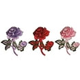 thumbnail image 2 of Altotux 2,75 Pouces x 2 Pouces Rouge Rose Lilas Rose Brodé Patch Floral Brodé à Repasser par Pièce (Rose), 2 of 2