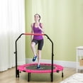 thumbnail image 2 of Soozier 40" Rebounder Trampoline for Adult with Adjustable Handle, Pink, 2 of 10