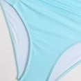 thumbnail image 5 of SWSMCLT Women's One Piece Bathing Suit Cheeky Shirred Waist Spring Break Beachwear Brief Chic Deep V Neck Halter Light Blue 12-14, 5 of 5
