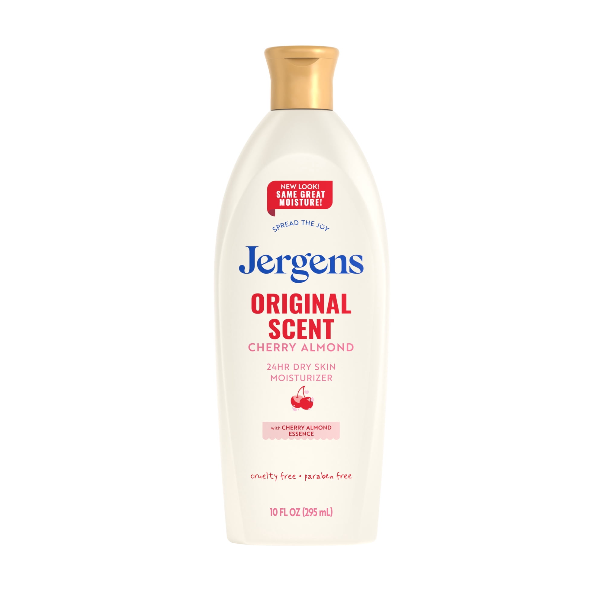 Jergens Original Scent with Cherry Almond Body Lotion Moisturizer for Dry Skin, 10 fl oz
