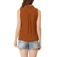 thumbnail image 4 of Allegra K Women's Point Collar Single Breasted Sleeveless Shirt, 4 of 7